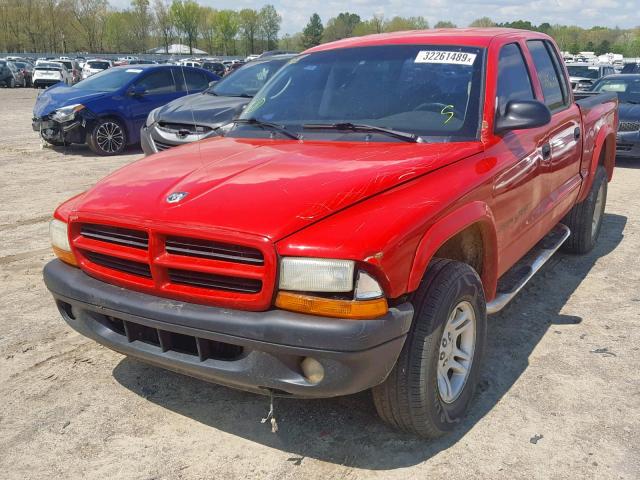 1B7HG2AX11S340298 - 2001 DODGE DAKOTA QUA RED photo 2