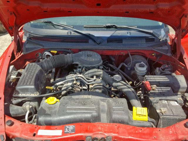 1B7HG2AX11S340298 - 2001 DODGE DAKOTA QUA RED photo 7