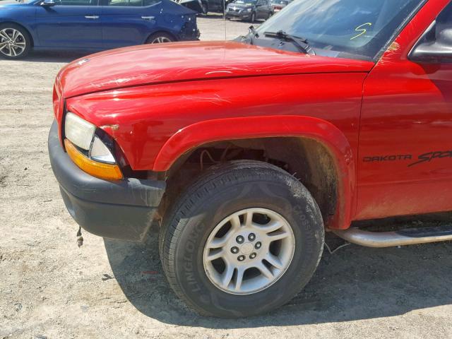 1B7HG2AX11S340298 - 2001 DODGE DAKOTA QUA RED photo 9