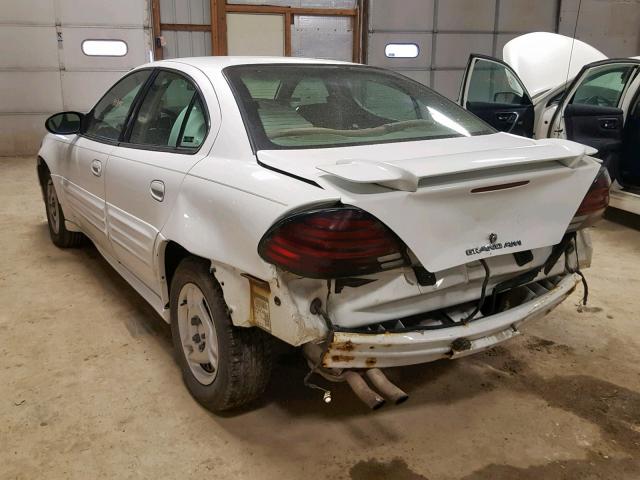 1G2NF52F92C278968 - 2002 PONTIAC GRAND AM S WHITE photo 3