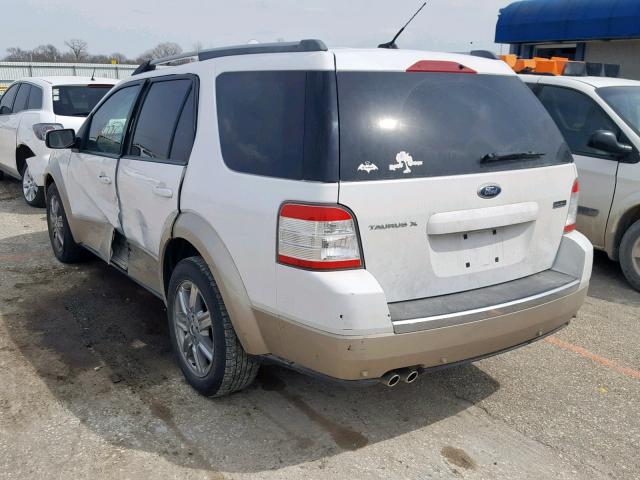 1FMDK07W98GA12586 - 2008 FORD TAURUS X E WHITE photo 3