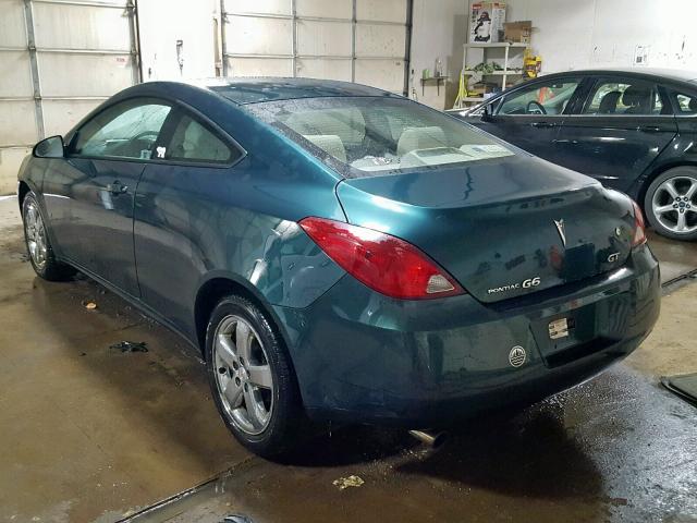 1G2ZH18N874202100 - 2007 PONTIAC G6 GT GREEN photo 3