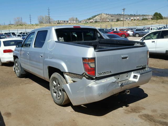 2HJYK16307H535108 - 2007 HONDA RIDGELINE SILVER photo 3