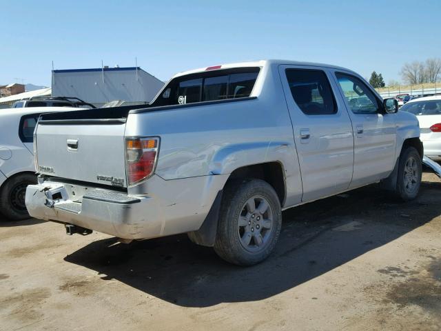 2HJYK16307H535108 - 2007 HONDA RIDGELINE SILVER photo 4