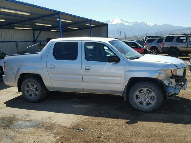 2HJYK16307H535108 - 2007 HONDA RIDGELINE SILVER photo 9