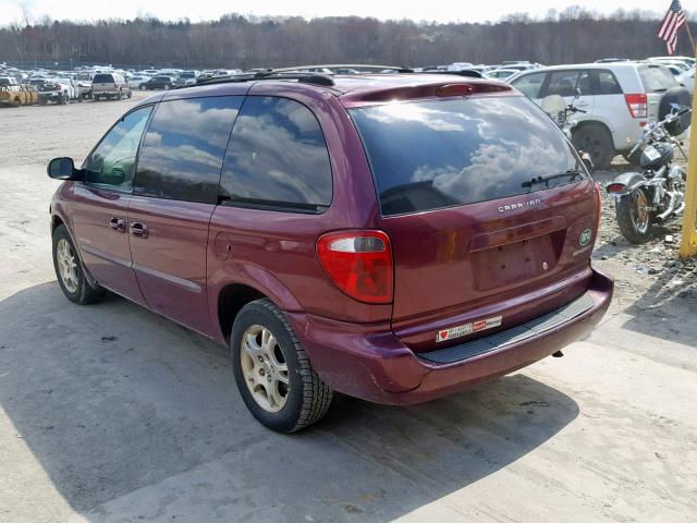 1B8GP45381B143994 - 2001 DODGE CARAVAN SP MAROON photo 3