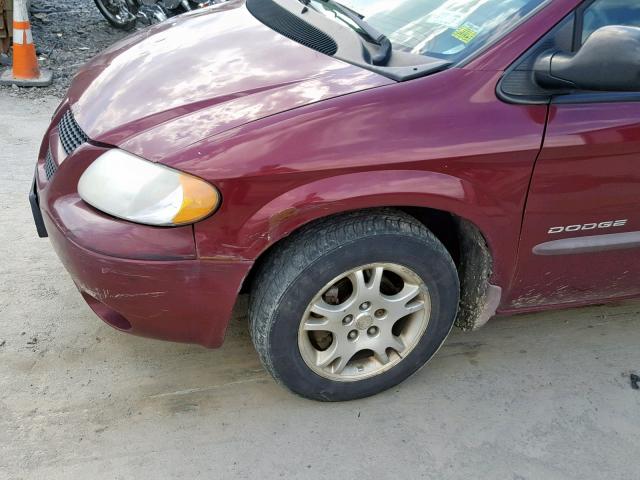 1B8GP45381B143994 - 2001 DODGE CARAVAN SP MAROON photo 9