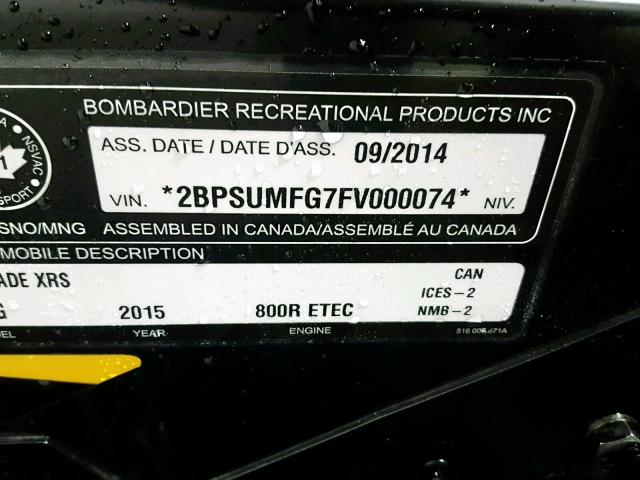 2BPSUMFG7FV000074 - 2015 SKI DOO RENEGADE BLACK photo 20