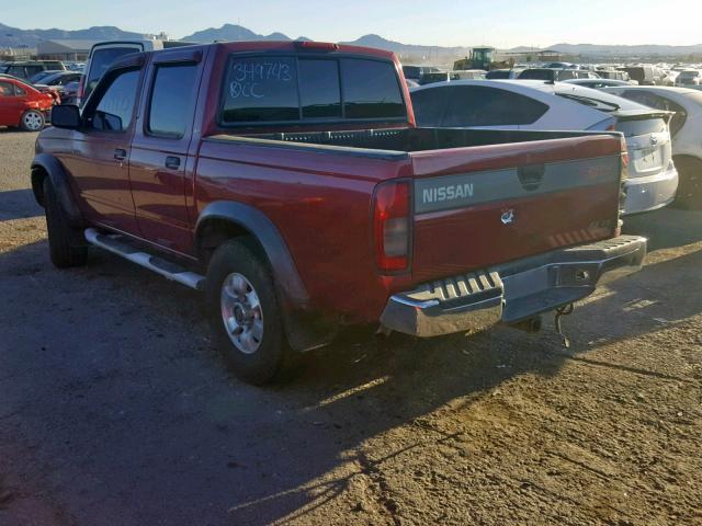 1N6ED27T6YC349743 - 2000 NISSAN FRONTIER C BURGUNDY photo 3