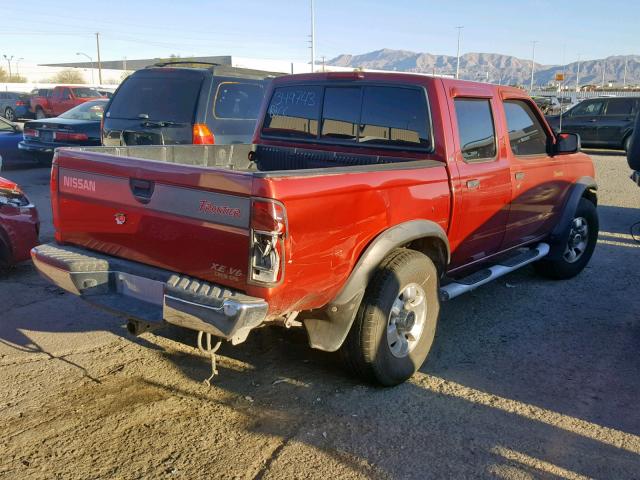 1N6ED27T6YC349743 - 2000 NISSAN FRONTIER C BURGUNDY photo 4