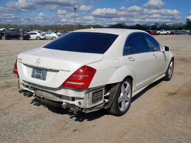 WDDNG7BB7BA405008 - 2011 MERCEDES-BENZ S 550 WHITE photo 4