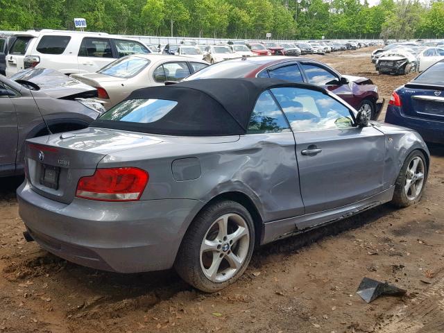 WBAUN7C54DVM27884 - 2013 BMW 135 I GRAY photo 4