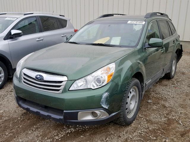 4S4BRGGC0A3373610 - 2010 SUBARU OUTBACK PR GREEN photo 2