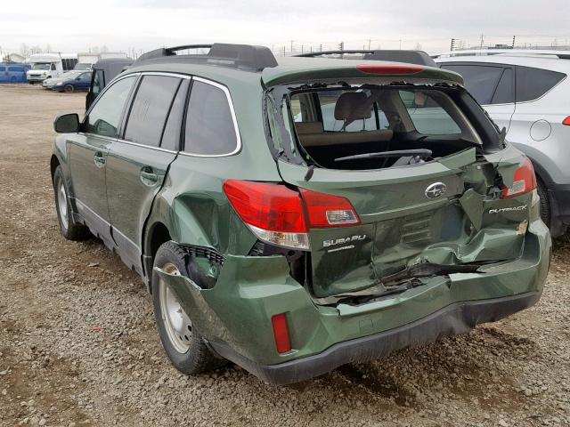 4S4BRGGC0A3373610 - 2010 SUBARU OUTBACK PR GREEN photo 3