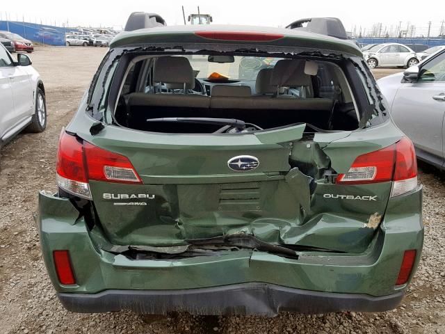 4S4BRGGC0A3373610 - 2010 SUBARU OUTBACK PR GREEN photo 9