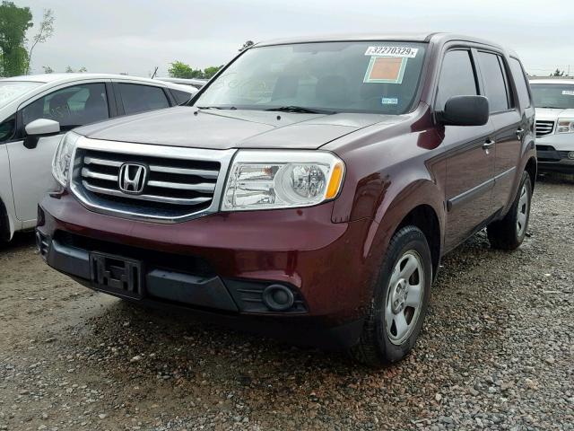 5FNYF3H26FB025407 - 2015 HONDA PILOT LX PURPLE photo 2