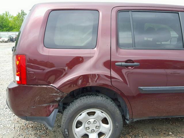 5FNYF3H26FB025407 - 2015 HONDA PILOT LX PURPLE photo 9