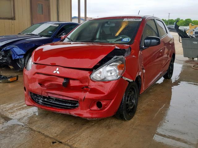 ML32A3HJ2FH043742 - 2015 MITSUBISHI MIRAGE DE RED photo 2