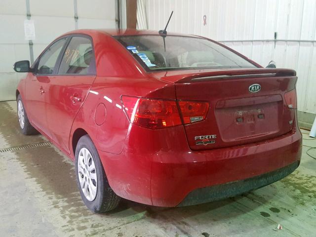 KNAFU4A23D5683761 - 2013 KIA FORTE EX RED photo 3