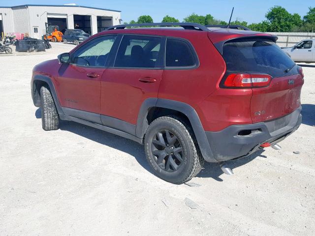 1C4PJMBS8HW574842 - 2017 JEEP CHEROKEE T RED photo 3