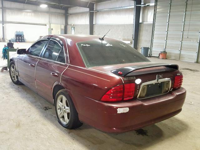 1LNHM86S8YY921275 - 2000 LINCOLN LS BURGUNDY photo 3