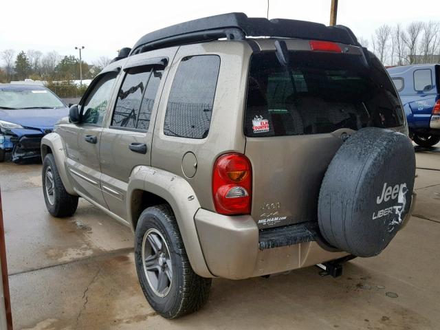 1J4GL38K93W713522 - 2003 JEEP LIBERTY RE TAN photo 3