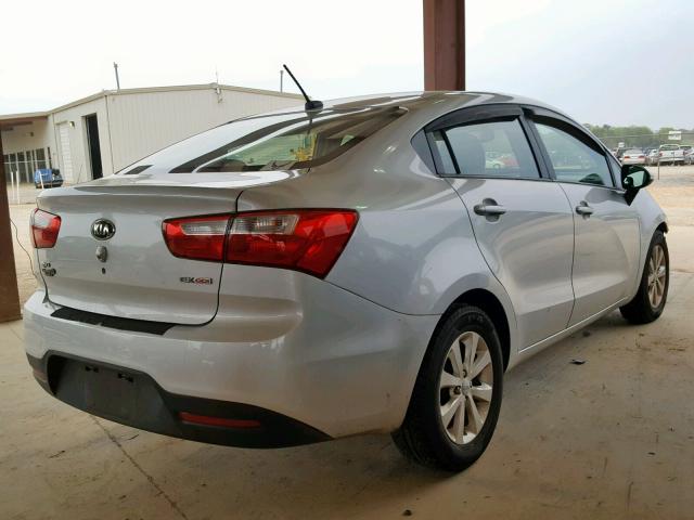 KNADN4A34D6229915 - 2013 KIA RIO EX SILVER photo 4