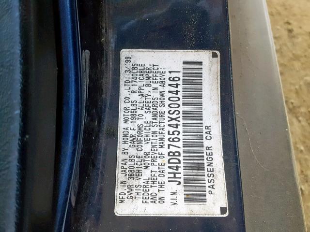 JH4DB7654XS004461 - 1999 ACURA INTEGRA LS BLUE photo 10