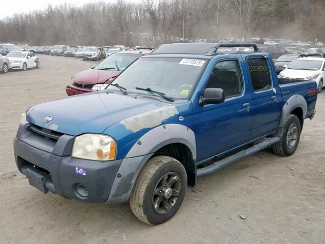 1N6ED27Y21C363981 - 2001 NISSAN FRONTIER C BLUE photo 2