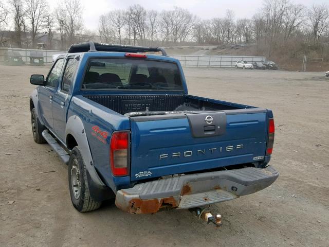 1N6ED27Y21C363981 - 2001 NISSAN FRONTIER C BLUE photo 3