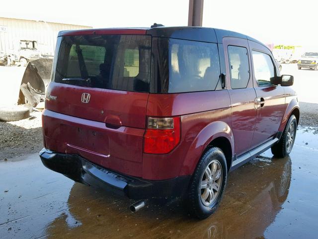 5J6YH18766L008298 - 2006 HONDA ELEMENT EX RED photo 4