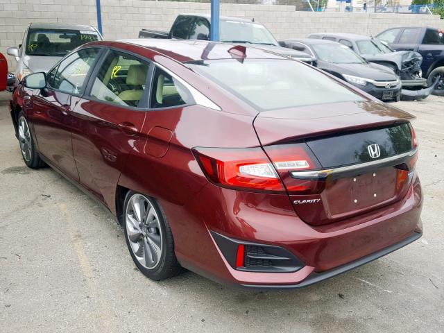 JHMZC5F19JC016336 - 2018 HONDA CLARITY BURGUNDY photo 3