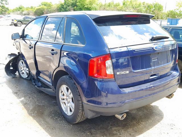 2FMDK3GC4BBB11709 - 2011 FORD EDGE SE BLUE photo 3