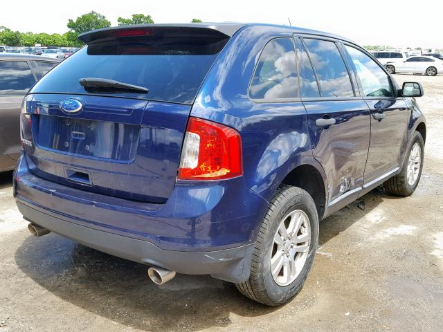 2FMDK3GC4BBB11709 - 2011 FORD EDGE SE BLUE photo 4