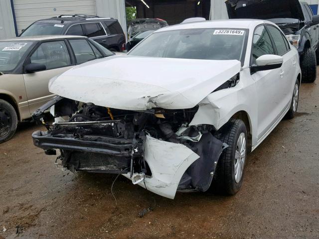 3VW1K7AJ3EM287995 - 2014 VOLKSWAGEN JETTA BASE WHITE photo 2