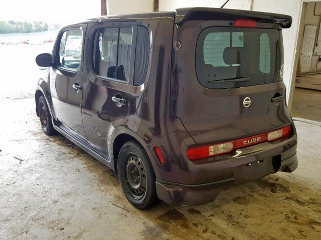 JN8AZ28R99T103684 - 2009 NISSAN CUBE BASE BURGUNDY photo 3