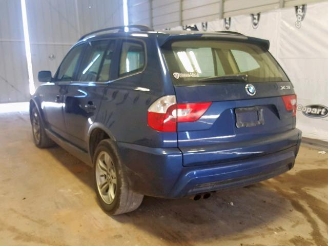 WBXPA93476WG89934 - 2006 BMW X3 3.0I BLUE photo 3