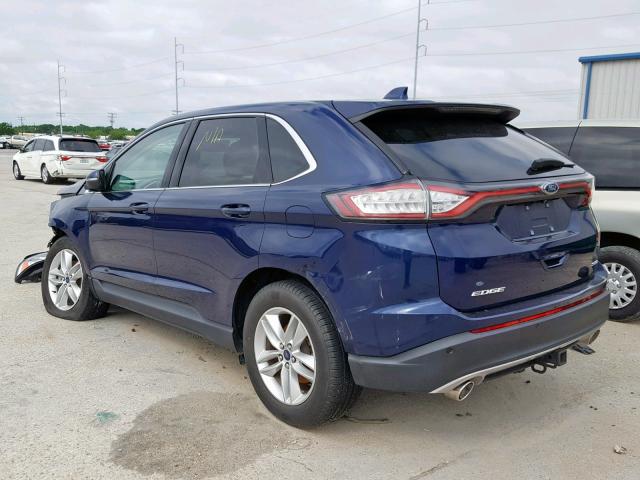 2FMPK3J88GBC04631 - 2016 FORD EDGE SEL BLUE photo 3