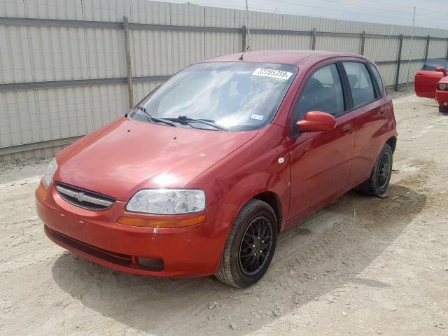 KL1TD66627B762929 - 2007 CHEVROLET AVEO BASE Марун фото 2