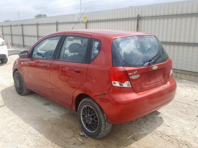 KL1TD66627B762929 - 2007 CHEVROLET AVEO BASE Марун фото 3