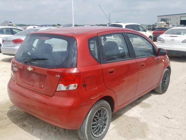 KL1TD66627B762929 - 2007 CHEVROLET AVEO BASE Марун фото 4