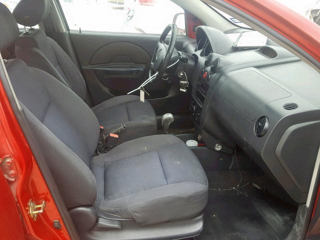 KL1TD66627B762929 - 2007 CHEVROLET AVEO BASE Марун фото 5