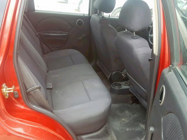 KL1TD66627B762929 - 2007 CHEVROLET AVEO BASE Марун фото 6