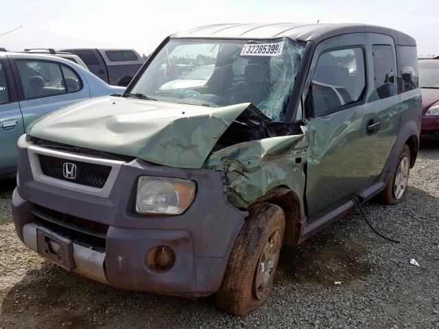 5J6YH28615L003246 - 2005 HONDA ELEMENT EX GREEN photo 2