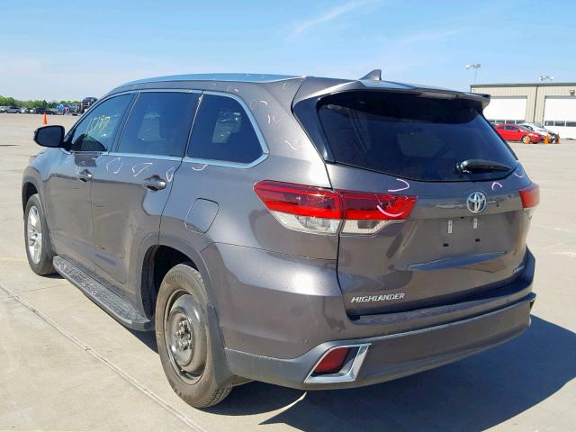 5TDYZRFH2HS229881 - 2017 TOYOTA HIGHLANDER SILVER photo 3