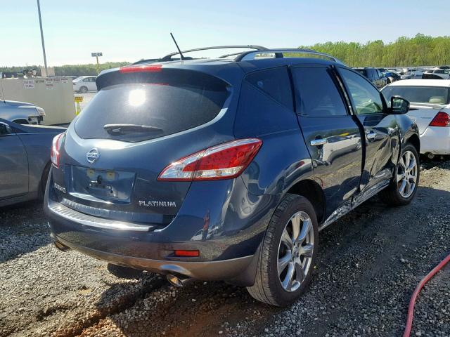 JN8AZ1MU8DW202167 - 2013 NISSAN MURANO S BLUE photo 4