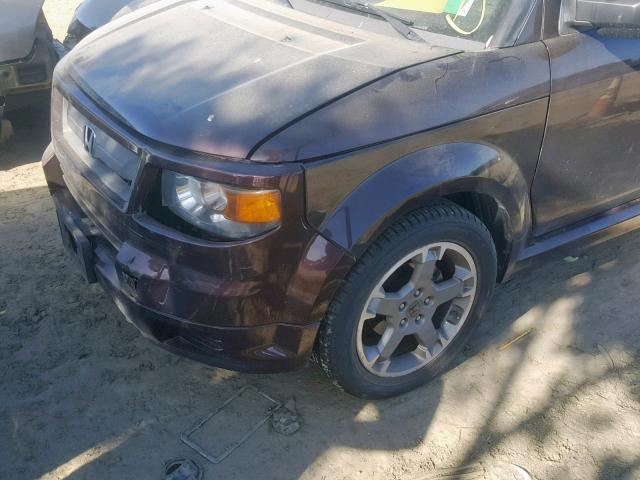 5J6YH18907L005240 - 2007 HONDA ELEMENT SC MAROON photo 9