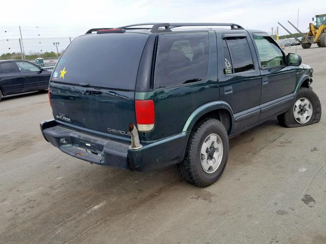 1GNDT13W32K223405 - 2002 CHEVROLET BLAZER GREEN photo 4