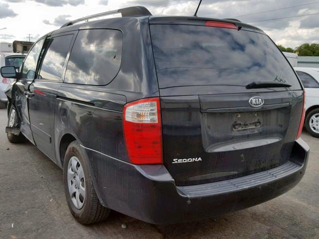 KNDMG4C34A6332970 - 2010 KIA SEDONA LX BLACK photo 3