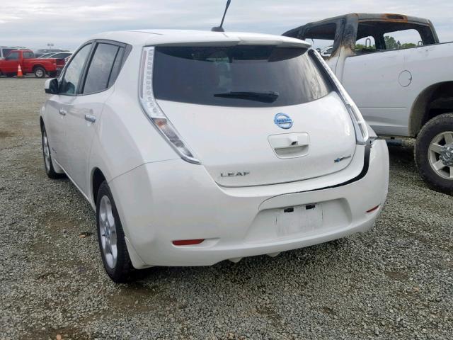 1N4AZ0CPXDC403920 - 2013 NISSAN LEAF S WHITE photo 3